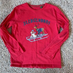 Boden Kids Red Sledgendary Long Sleeve Shirt